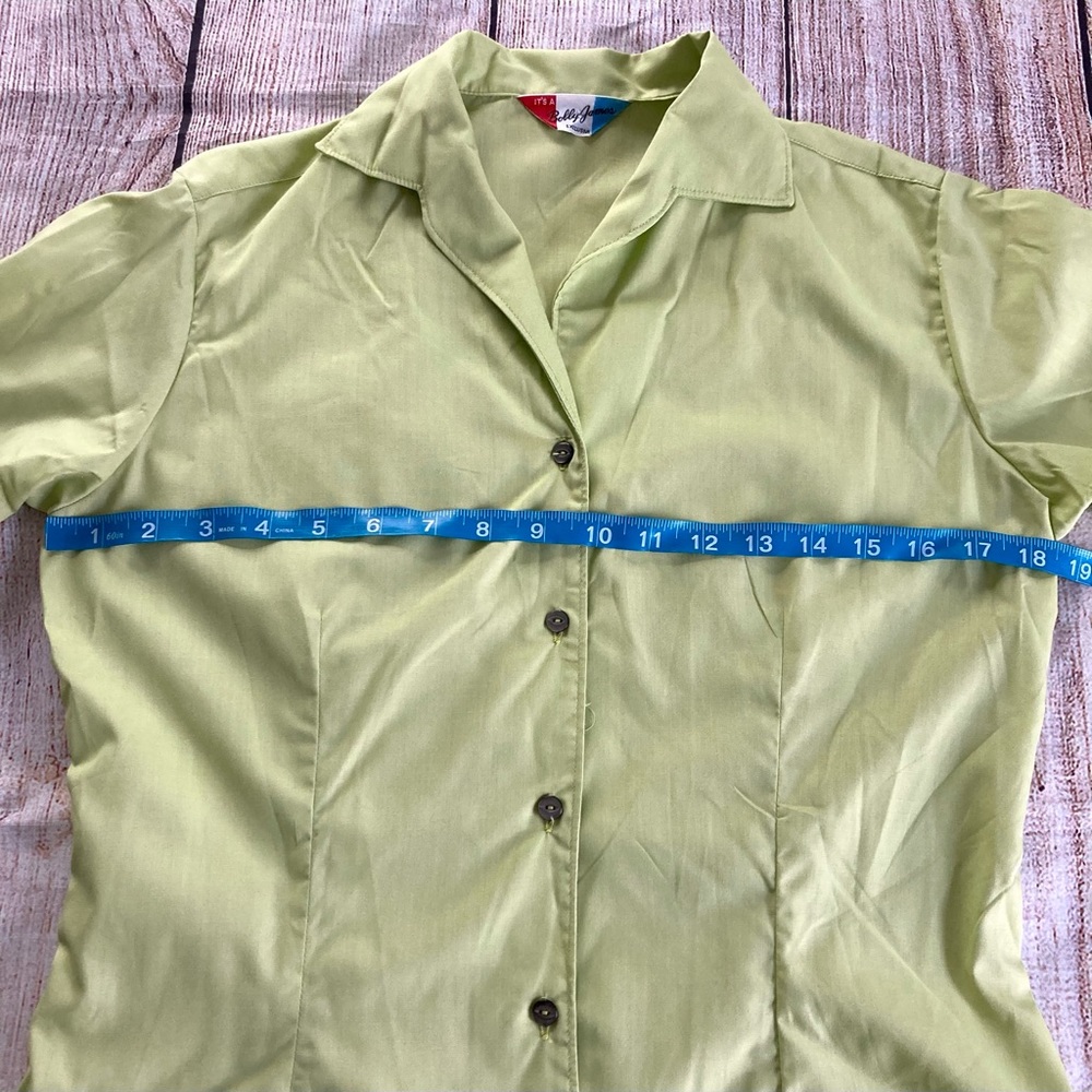 1960s Button up Blouse Short Sleeve Top - Picture 5 of 9